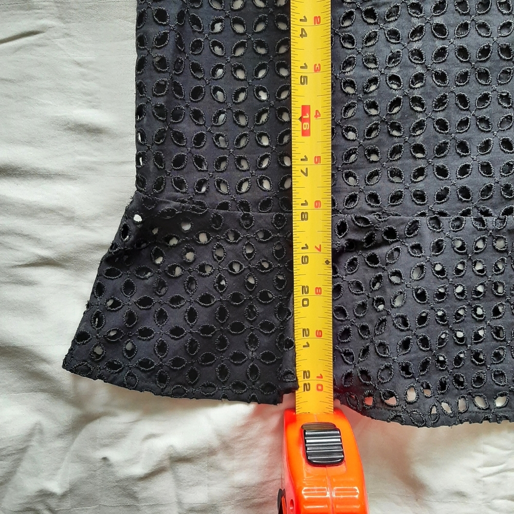 Club Monaco Puff Sleeve Eyelet Top in Black - Picture 10 of 11